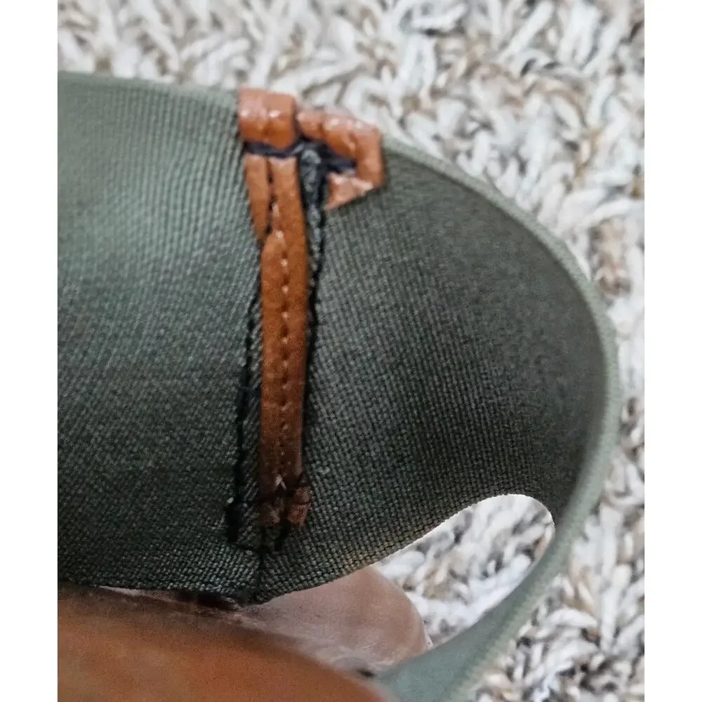 Italian Shoemakers Italy Womens Size 10 Olive Thong Slide Sandals Comfort